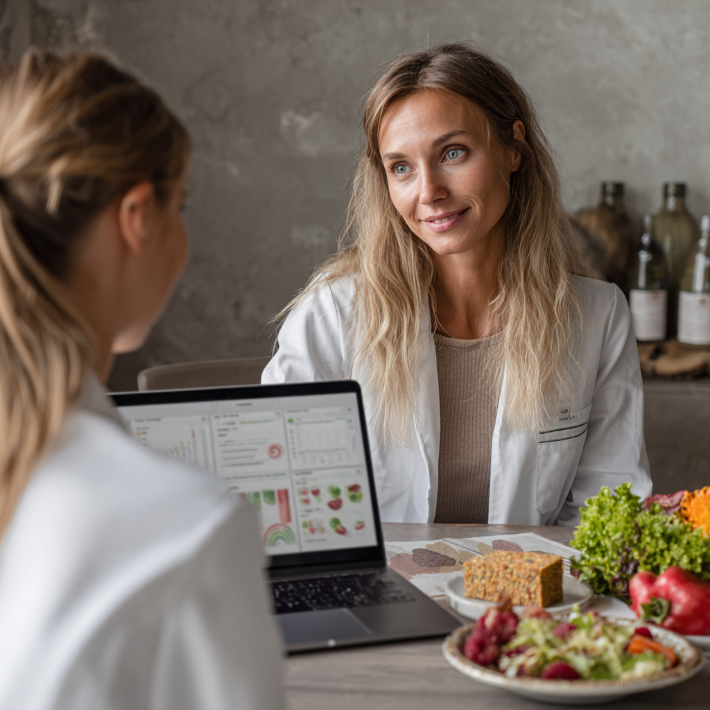 Nutriționist profesionist în consultație